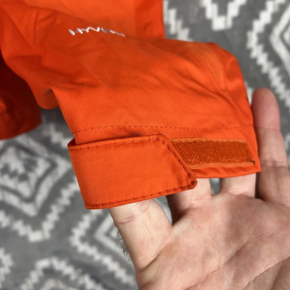 The North Face HyVent Womens XS Orange Hooded Windbreaker Rain Jacket Full Zip - Picture 7 of 16